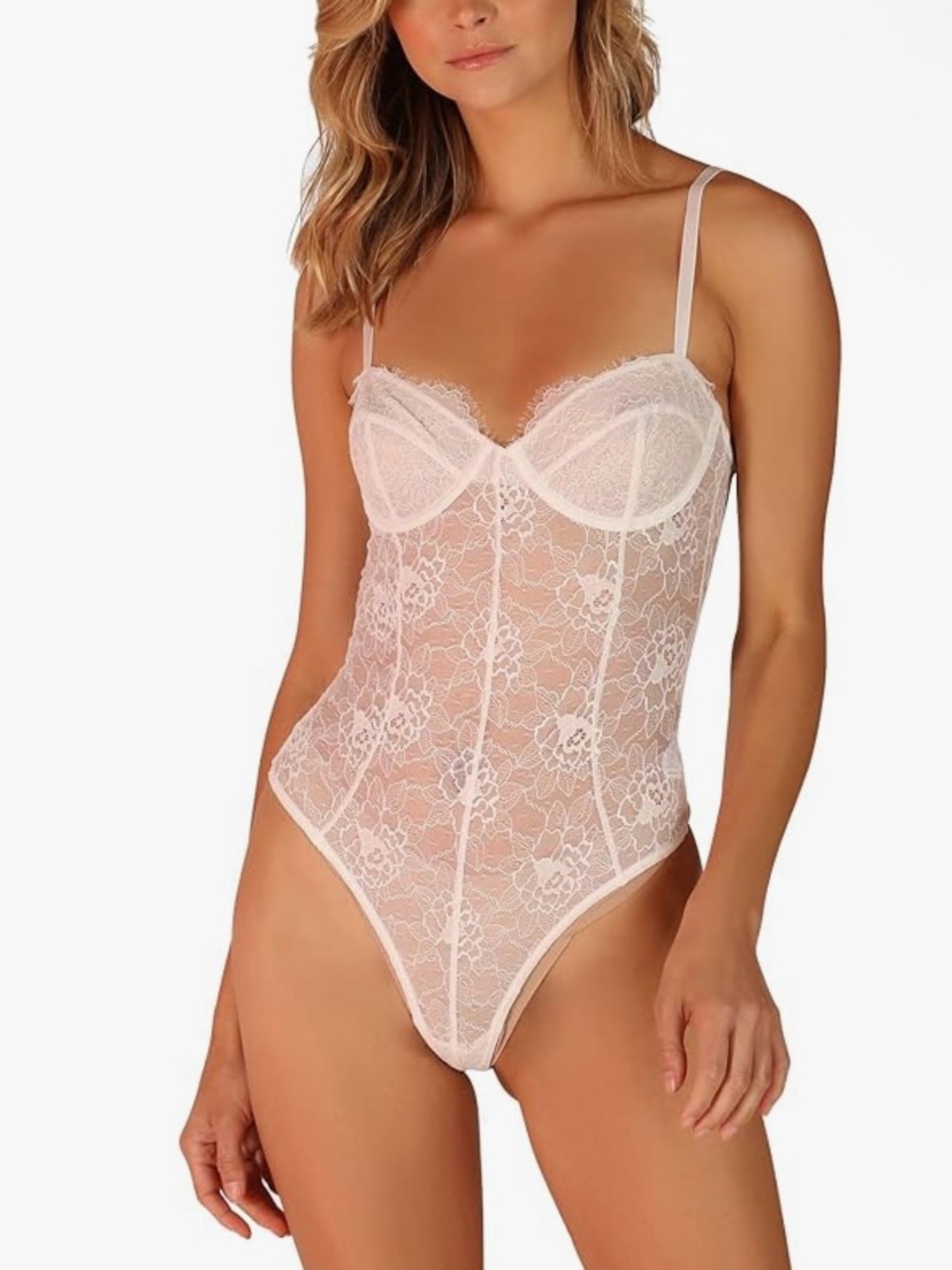 OW Intimates White Lace Teddy Bodysuit - Size Small